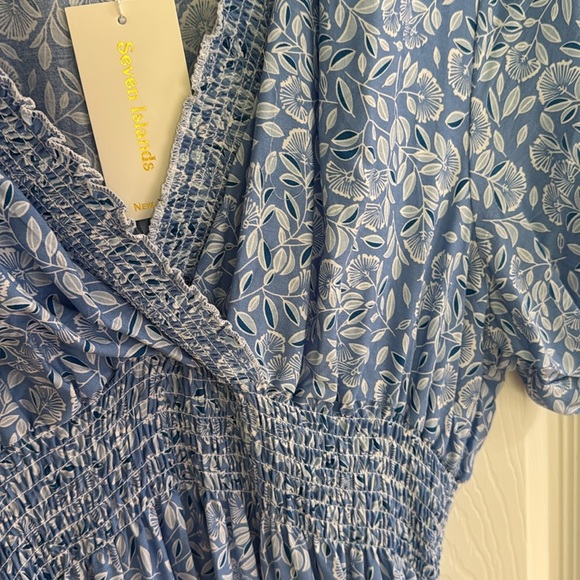 RUNS SMALL! Seven Islands Blue & White floral Maxi Dress – Size 3X – NWT - Picture 5 of 7